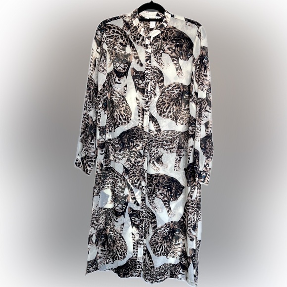 H&M Conscious Collection Sheer Cat Maxi Duster / Shirtdress - Picture 2 of 10
